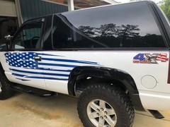 2X Large AMERICAN FLAG graphics decal for truck left and right side set pair