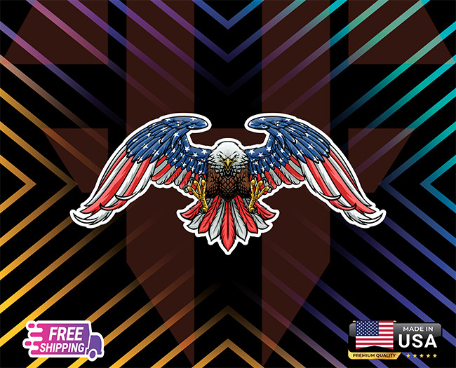 Hand Drawn Style Eagle +Window,Glass,Etc Decal 6 Years+LAMINATED ++Free Sticker