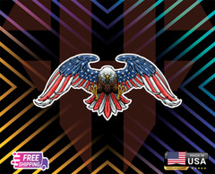 Hand Drawn Style Eagle +Window,Glass,Etc Decal 6 Years+LAMINATED ++Free Sticker