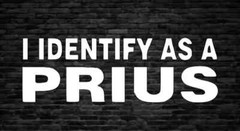 I Identify as a Prius Bumper Sticker Decal Powerstroke Duramax Truck Gas