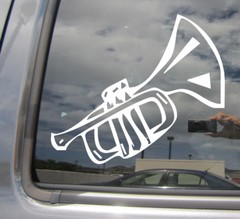 Trumpet Instrument – Orchestra Brass Car Bumper Window Vinyl Decal Sticker 10348