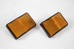 ATV Reflector Bolt On Red & Amber Rectangle Side Marker Universal Motorcycle x2