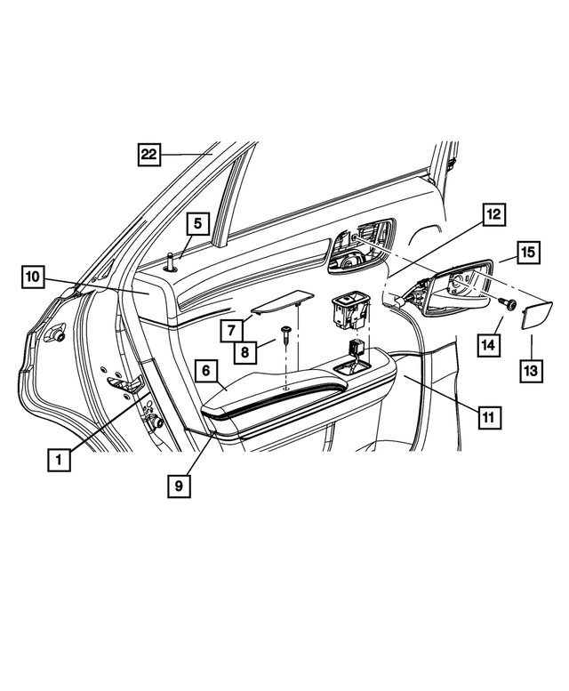 Genuine Mopar Rear Door Applique Right 68110825AB