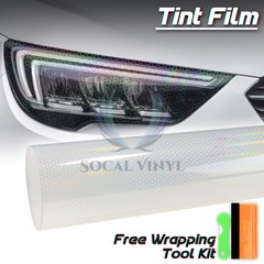 Headlight Hex Holographic Gloss Clear Taillight Tint Film Fog Sticker Honeycomb