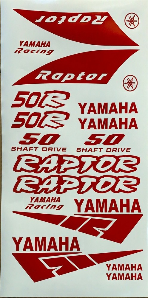 Raptor 50 Front Rear Fender Decal Sticker Kit Tank Emblems Graphics Kit
