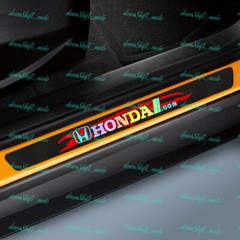 4PCS Carbon Fiber Car Door Scuff Sill Cover Panel Step Protector For HONDA NEW