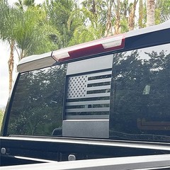 1x Back Middle Window American Flag Sticker For 2019-2022 Chevy Silverado Sierra