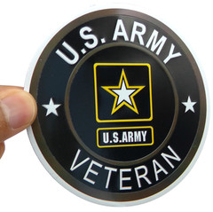 ALUMINUM US Army Veteran Decal Sticker – Patriotic, Army, Military 3.5″