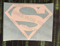 Superman window DECAL/STICKER 8” White