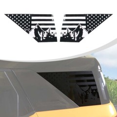 Black Door Rear Window Glass Sticker Decal US-Flag Exterior for Bronco Sport 21+
