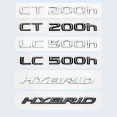 3D Chrome Glossy Black ABS Letters Number CT200h LC500 LC500h HYBRID Emblem