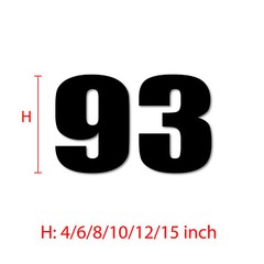 Custom Die Cut Number 4″ 8″ 10″ Glossy Matte Sticker Magnet Racing Track Day x2