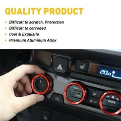 4/8Pcs For Toyota Tacoma Headlight 16-20 Aluminum Ring Knob Switch Cover Trim Re