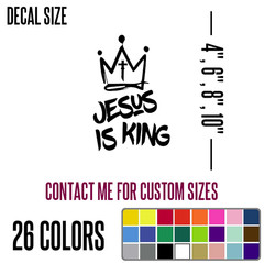 Jesus is King Vinyl Die Cut Decal Sticker Christ Christian Church Religus {j99