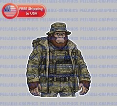 Bigfoot Sasquatch Camo Hunting Vinyl Decal Sticker 3″ Tall B