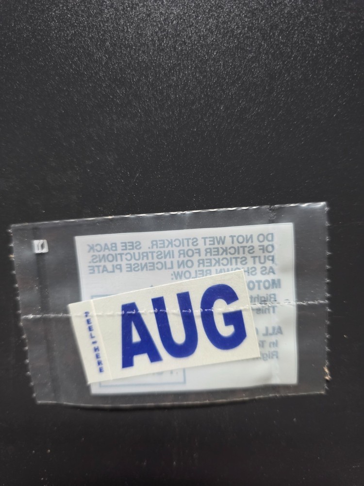 California Month Sticker (August) AUG DMV License Plate Month Sticker Original