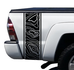 Topographic Map Bedside decal sticker truck – Universal Fit – Pick a size – UBD5