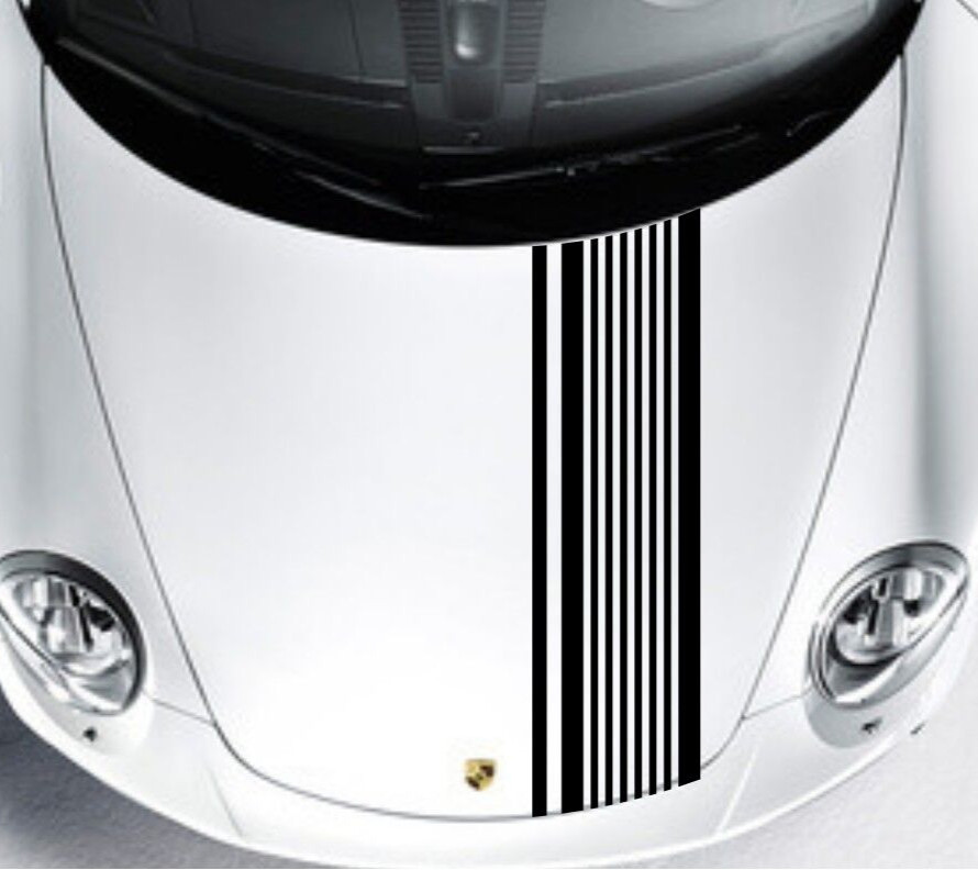 Car Stickers Racing Stripes for Panamera Boxster Vinyl Hood Bonnet Decals CG432