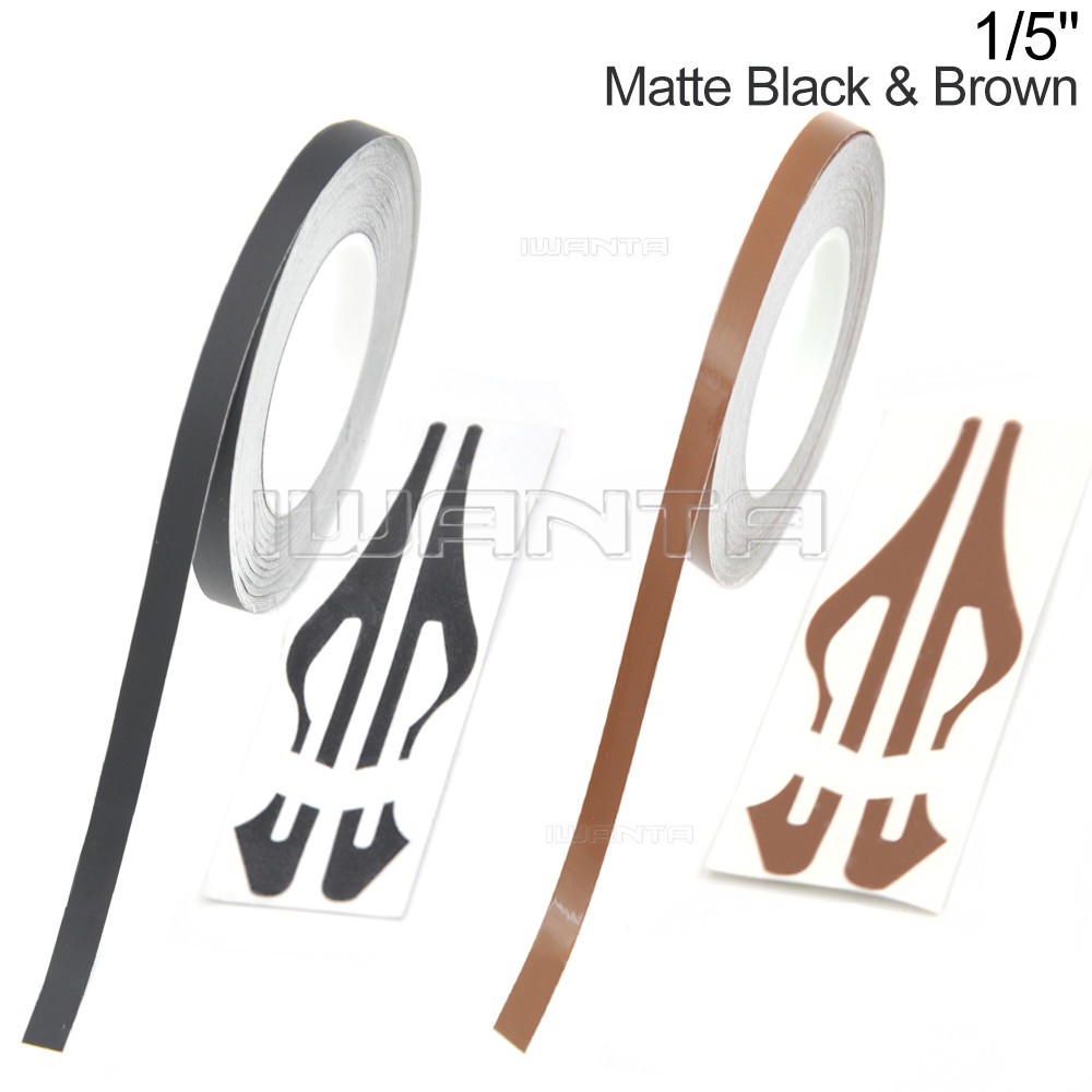 1/5″ 5mm Matte Black & Brown Pinstriping Pin Stripe DIY Vinyl Tape Decal Sticker