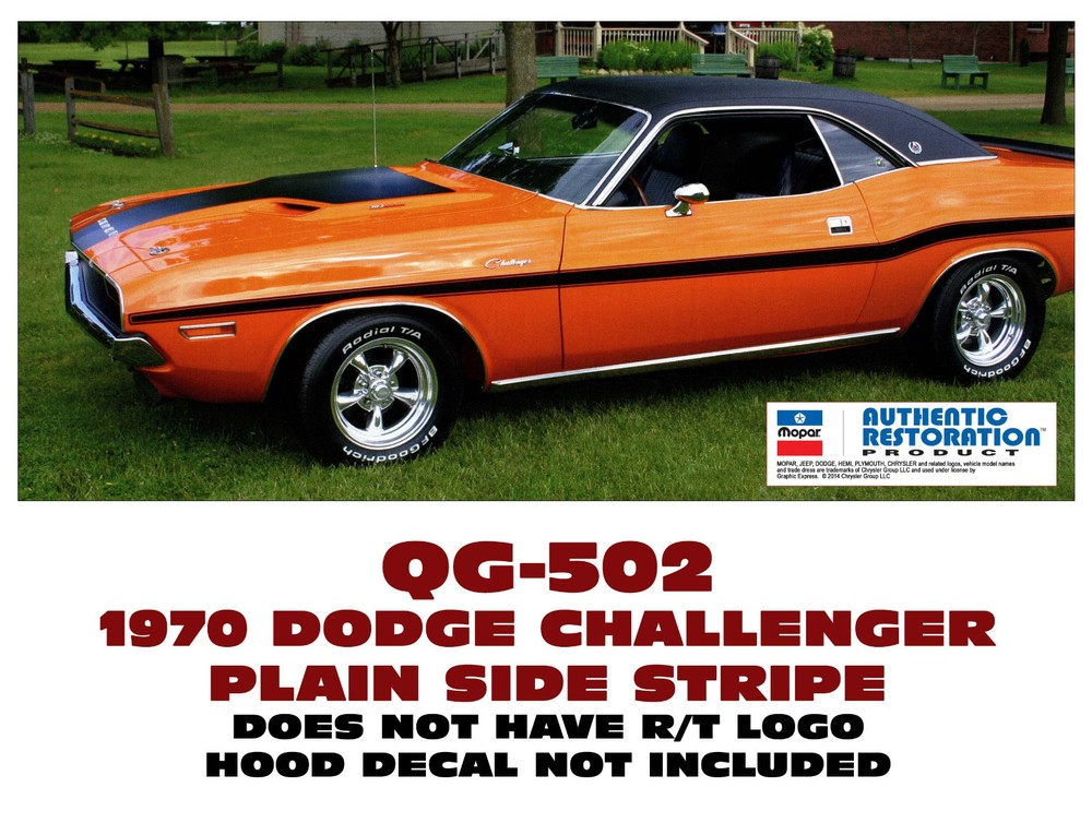 QG-502 1970 DODGE CHALLENGER – PLAIN MID BODY SIDE STRIPE KIT – DECAL