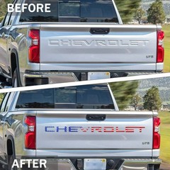 3D US FLAG DOMED RAISED TAILGATE LETTERS FOR SILVERADO 2019-2021