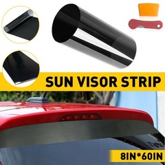 60″x8” Car Window Tint Windshield Sun Vinyl Visor PVC Decal Strip Sticker Black