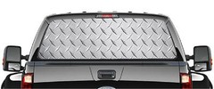 DIAMOND PLATE PICK-UP TRUCK BACK WINDOW GRAPHIC DECAL PERFORATED VINYL