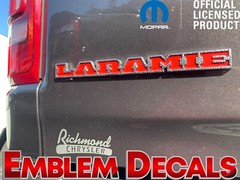 Ram 1500 DT “LARAMIE” Emblem Decal Overlay Decal 2019 2020 2021 2022 2023 2024