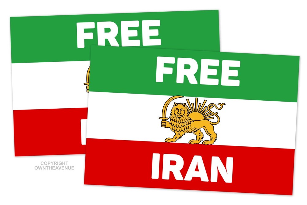 2Pcs 6″ Inches Each – Free Iran Flag Lion Sun Protest Vinyl Sticker Decal