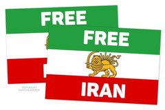 2Pcs 6″ Inches Each – Free Iran Flag Lion Sun Protest Vinyl Sticker Decal