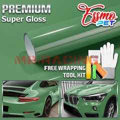 ESSMO PET Super Gloss Auratium Green Vehicle Vinyl Wrap Decal Sheet Like Paint