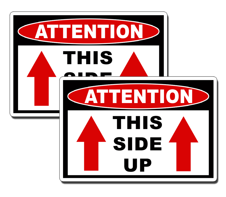This Side Up Sticker Decal Safety Label Box Shelf Attention Caution Warning Safe
