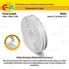 SILVER GRAY 9/16″ 15mm Double Lines STRIPE Streamline TAPE Decal Vinyl Sticker