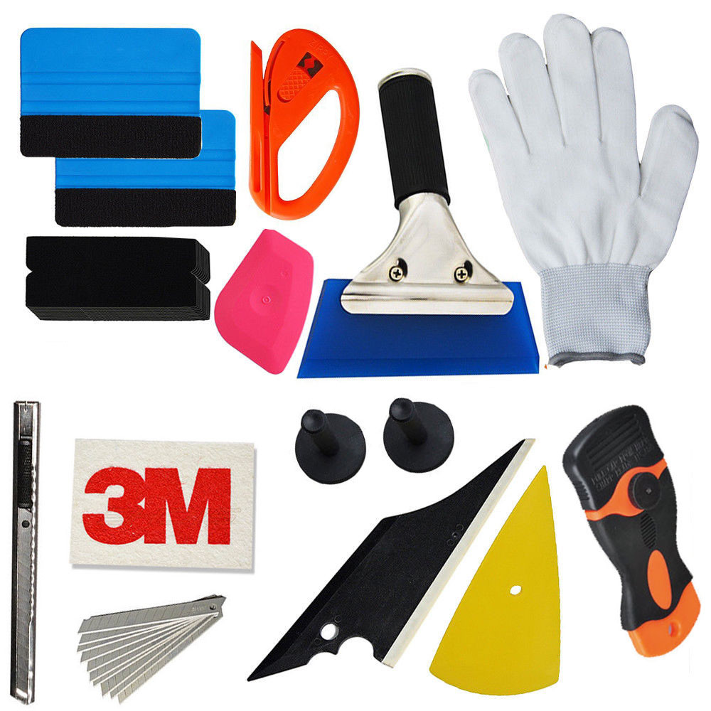Car Wrap Vinyl Tools Set NO-Scratch Squeegee Razor Glove Magnets Scraper