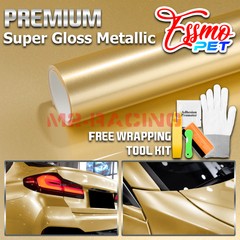 ESSMO PET Super Gloss Metallic Milano Gold Vehicle Vinyl Wrap Decal Like Paint