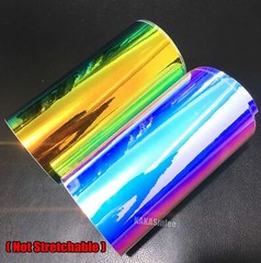 Gold Green – Rainbow Chameleon Mirror Chrome Car Metal Sticker Vinyl Wrap Decal