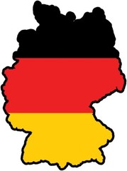 DEUTSCHLAND GERMANY SILHOUETTE MAP FLAG BUMPER STICKER HARD HAT STICKER