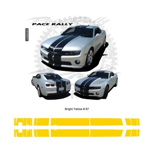 Chevrolet Camaro V6 2010 – 2013 Rally Stripes Graphic Kit – Bright Yellow