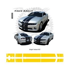 Chevrolet Camaro V6 2010 – 2013 Rally Stripes Graphic Kit – Bright Yellow