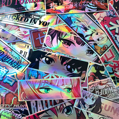 32 PCS Holographic Anime Manga Waifu JDM Car Decal Stickers