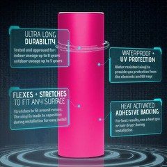 Satin Matte Chrome High Metallic Vinyl Film Wrap Sticker Bubble Free Air – PINK