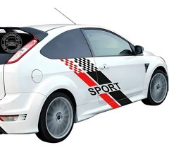 2 PCS Graphics Sport Stripe Car Sticker For Ford Focus MK2 MK3 Side Door Decals