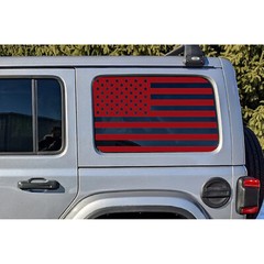 Rear Side Window American Flag Decals For Jeep Wrangler JL JLU 2018-up 4-Door