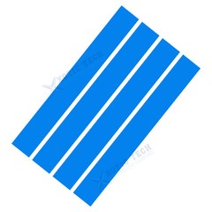 4x Sport Racing Blue Universal Car Hood Fender Stripes Hash Mark Graphics Decal