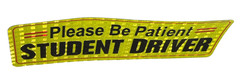 Student Driver – 9″ Long Reflective Car Tag – Please Be Patient – Glowing Magnet