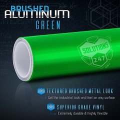 Green Brushed Aluminum Metallic Vinyl Film Wrap Sticker Decal Bubble Free Air