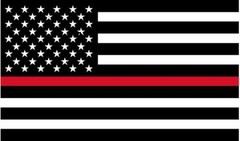 1 – 5″ Thin RED Line Black White American Flag Decal Firefighter Sticker RH