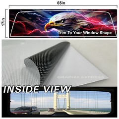 Truck Back Window Graphics Eagle American Flag (P596) See Through Rear Decal