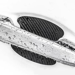 4PCS Carbon Fiber Car Door Handle Scratch-Resistant Protective Film Stickers