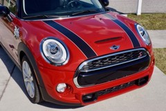 Black with White Hood Stripes for Mini Cooper 2014 to 2024 Exact Fit